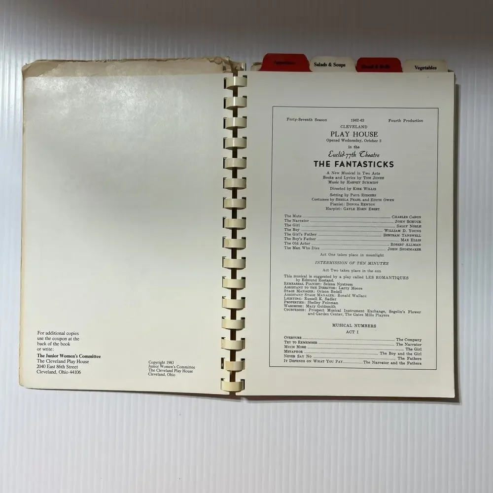 Cookbook Rave Reviews Cleveland Play House OH Harlequin Mime Pierrot Clown 1983